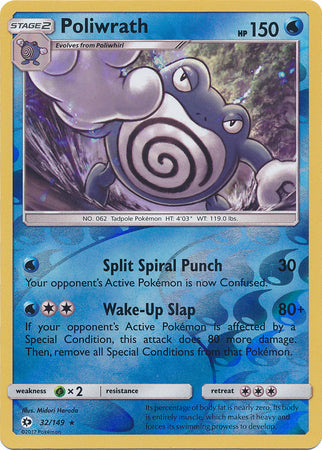 Sun & Moon 032/149 Poliwrath (Reverse Holo)