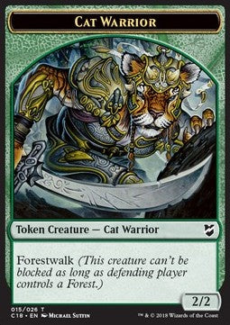 Cat Warrior 015/026 - Beast 013/026 Commander 2018 Token