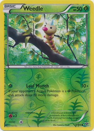 XY Base Set 003/146 Weedle (Reverse Holo)