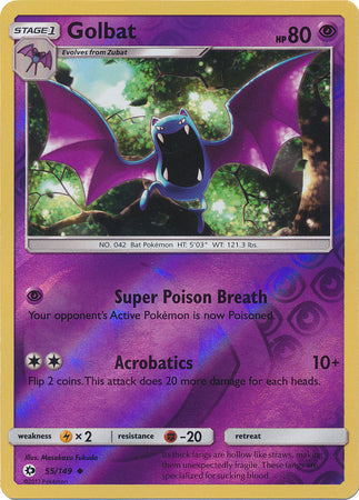 Sun & Moon 055/149 Golbat (Reverse Holo)