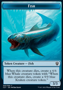 Beast 010/030 - Fish 003/030 Strixhaven Commander Token