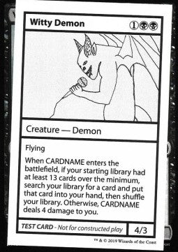 MTG Mystery Booster Playtest Card Witty Demon