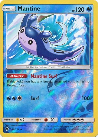 Lost Thunder 058/214 Mantine (Reverse Holo)