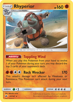 Burning Shadows 067/147 Rhyperior (Non-Holo Theme Deck Exclusive)