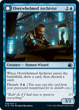 Innistrad: Midnight Hunt 068/277 Overwhelmed Archivist//Archive Haunt