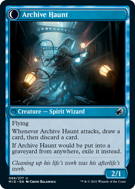 Innistrad: Midnight Hunt 068/277 Overwhelmed Archivist//Archive Haunt