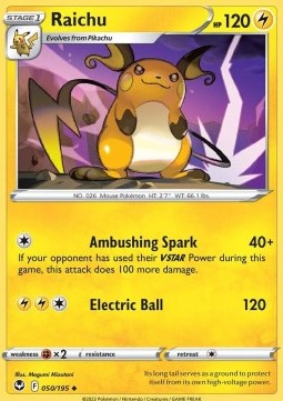 Silver Tempest 050/195 Raichu