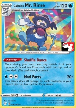 Darkness Ablaze 036/189 Galarian Mr. Rime (Reverse Holo)(Pokemon Prike Pack Series)