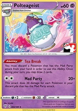 Darkness Ablaze 083/189 Polteageist (Reverse Holo)(Pokemon Prize Pack Series)