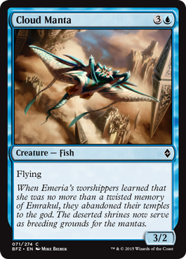 Battle for Zendikar 071/274 Cloud Manta