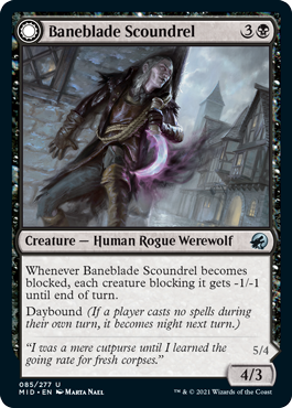 Innistrad: Midnight Hunt 085/277 Baneblade Scoundrel//Baneclaw Marauder