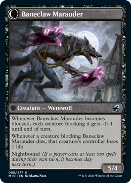 Innistrad: Midnight Hunt 085/277 Baneblade Scoundrel//Baneclaw Marauder