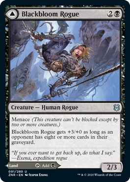 Zendikar Rising 091/280 Blackbloom Rogue//Blackbloom Bog