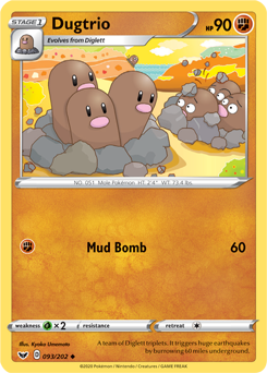 Sword & Shield 093/202 Dugtrio