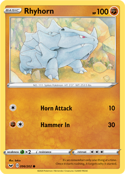 Sword & Shield 096/202 Rhyhorn