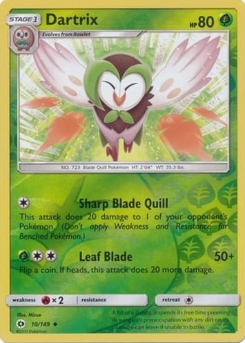 Sun & Moon 010/149 Dartrix (Reverse Holo)