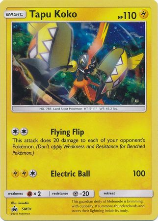 Sun & Moon Promo SM031 Tapu Koko (Cosmos Holo)