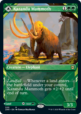 Zendikar Rising 305 Kazandu Mammoty//Kazandu Valley (Showcase Frame)