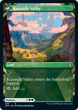 Zendikar Rising 305 Kazandu Mammoty//Kazandu Valley (Showcase Frame)