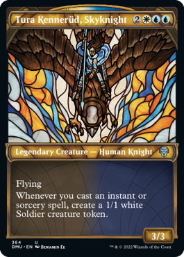 Dominaria United 323 Tura Kennerud, Skyknight (Stained Glass)